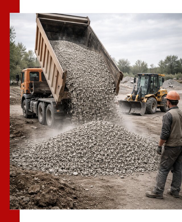 Доставка щебня в Кизилюрте крупными и мелкими фракциями