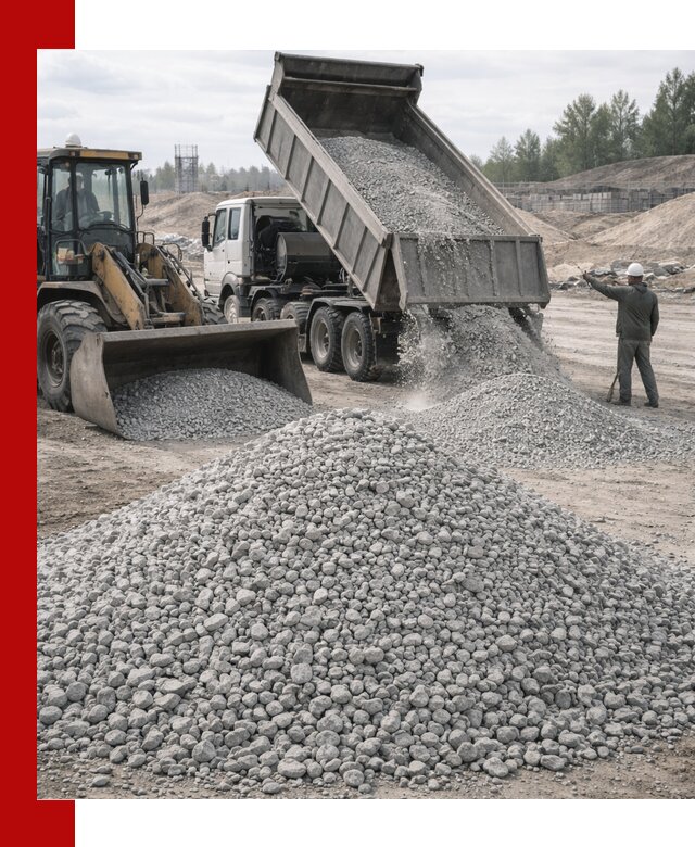 Доставка известнякового щебня фр. 5–20 в Кизилюрте