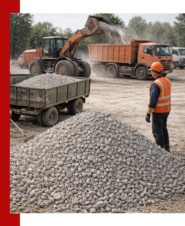 Доставка известнякового щебня фракция 20–40 в Кизилюрте