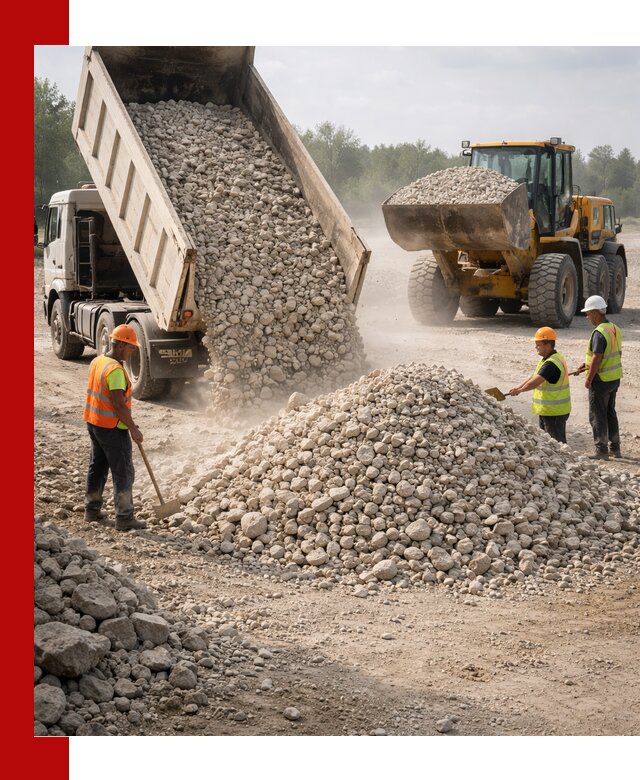 Доставка известнякового щебня фр. 40-70 в Кизилюрте
