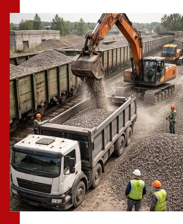 Железнодорожный щебень фракция 25–60 для поставок в Кизилюрте