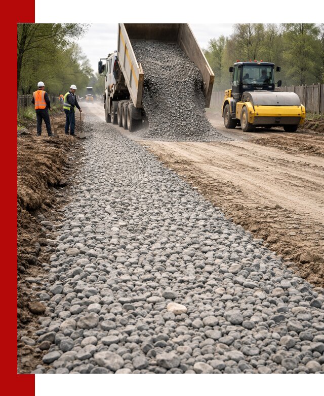 Доставка щебня для отсыпки дорог в Кизилюрте высокого качества