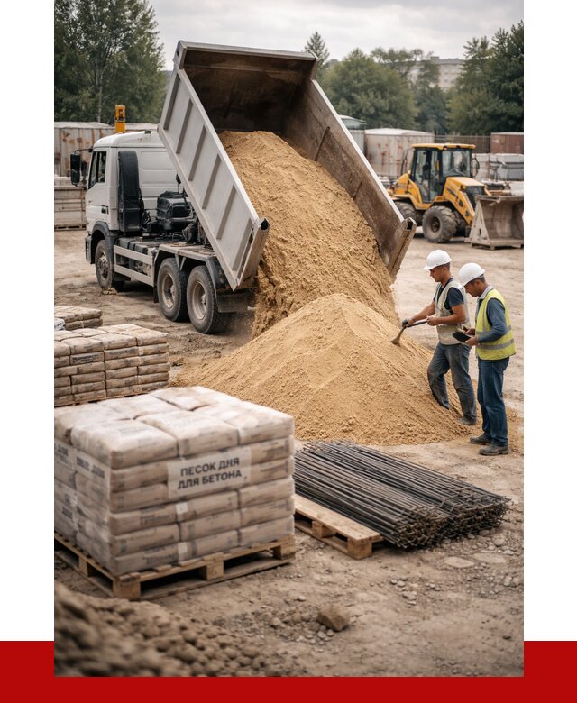 Песок для бетона в Кизилюрте от 2582 р. с доставкой, ПРОНЕРУДКзт