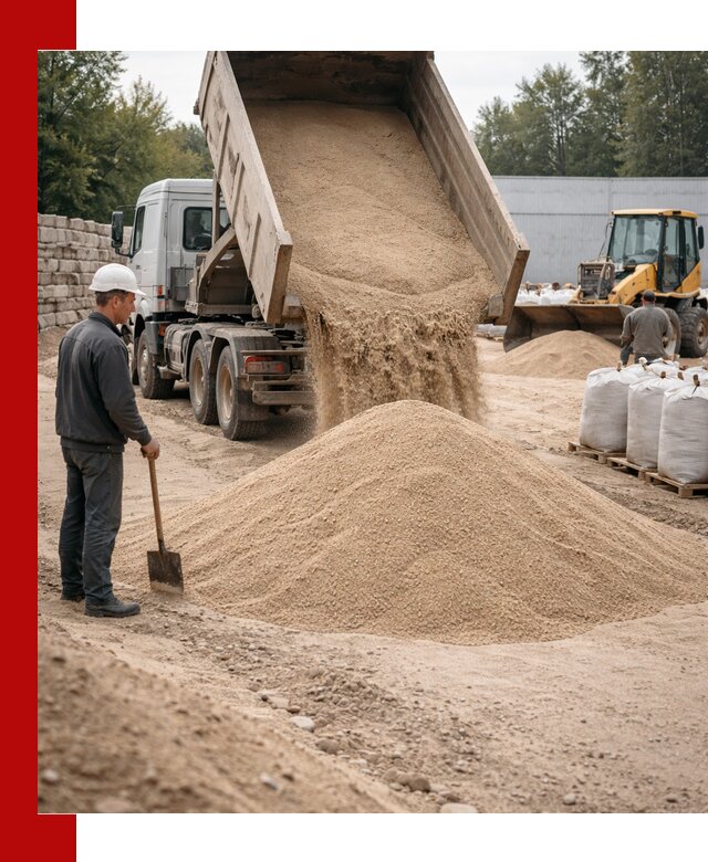 Кварцевый песок фракция 0–3 мм с доставкой в Кизилюрте