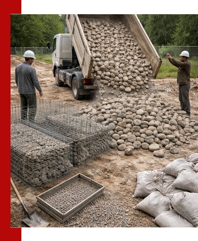 Камень для габионов фракция 70–151 в Кизилюрте