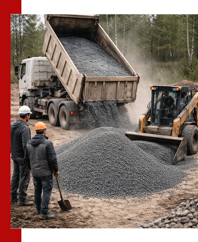 Гранитный отсев 0-5 с доставкой и разгрузкой в Кизилюрте