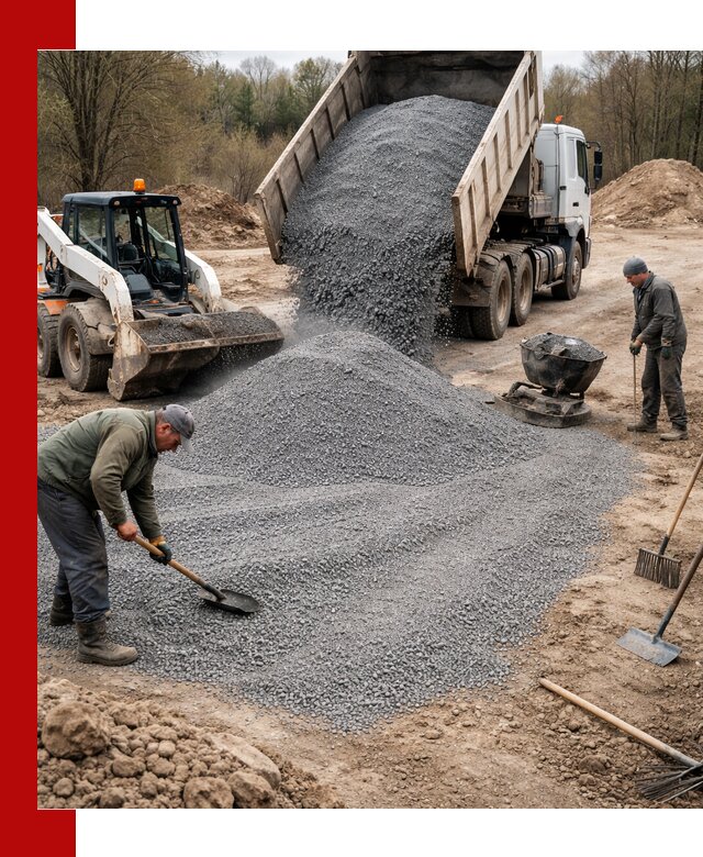 Отсев для подсыпки в Кизилюрте — доставка и подсыпка на участок