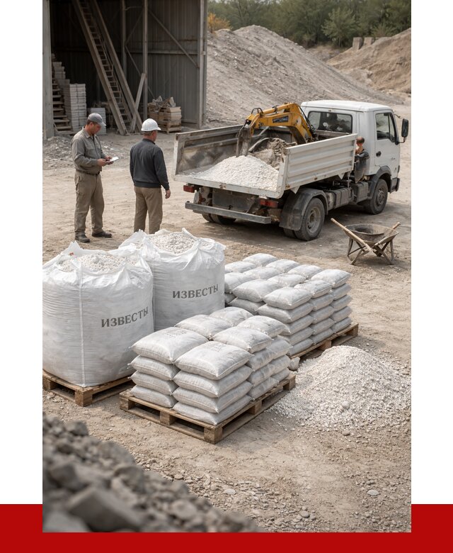 Известь строительная в Кизилюрте с доставкой от 4337 р. | ПРОНЕРУДКзт