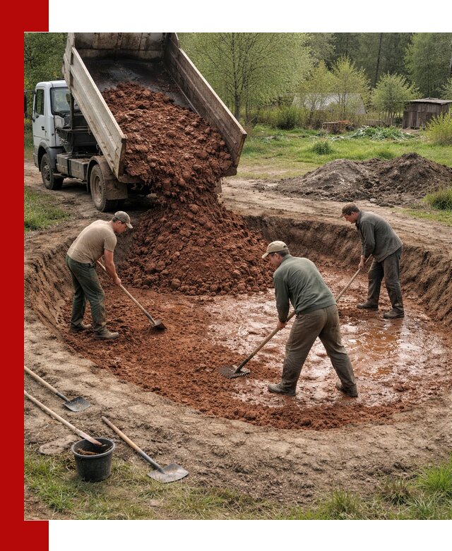 Купить качественную глину для пруда в Кизилюрте