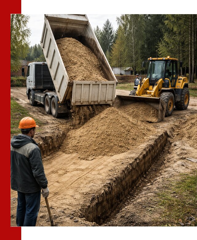 Доставка песчаного грунта в Кизилюрте для строительных работ