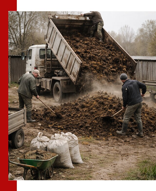 Доставка коровьего навоза самосвалом в Кизилюрте