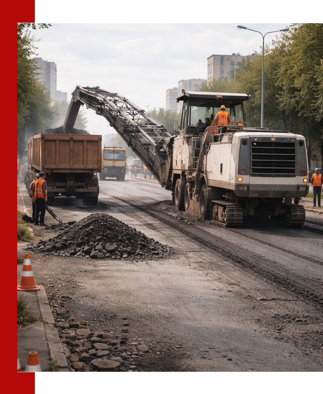 Фрезерованный асфальт в Кизилюрте — удаление и вывоз старого покрытия