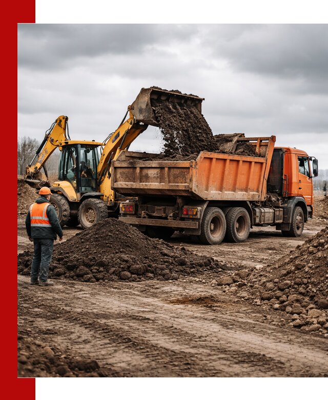 Вывоз грунта и строительного мусора в Кизилюрте грузовыми самосвалами